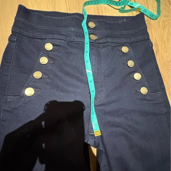 Express Navy Bell Flare Super High Rise size 6 - Picture 7 of 7